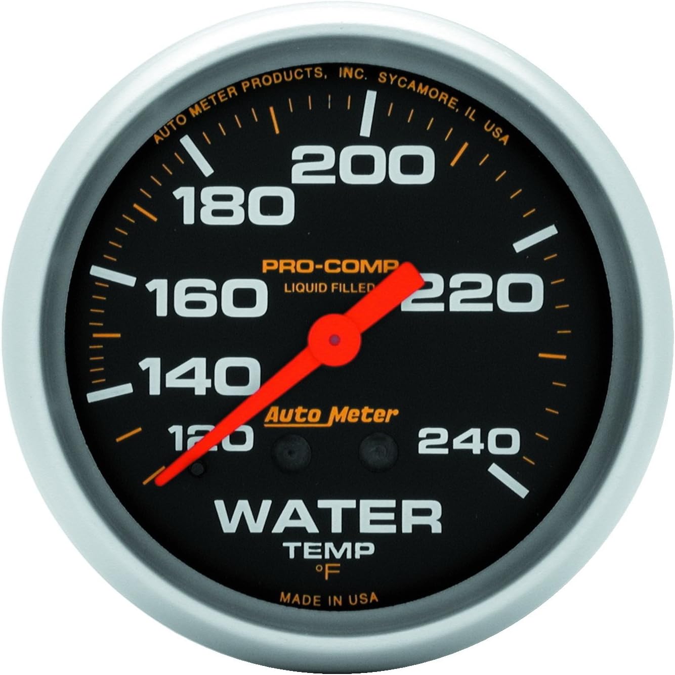 AUTO METER Autometer 5433 2-5/8" Water Temp. 120-240 øF 12 Ft. Mechanical Liquid Filled Pro-Comp