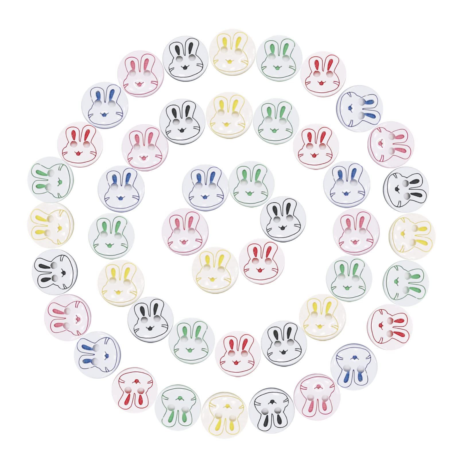 Colorful Resin Buttons for Baby Kids Cardigans Knitting Sewing Button80pcs 12mm Round Sewing Buttons Plastic Cute Rabbit Crafting Buttons for Art Craft Child Clothing Sewing Painting DIY Decor