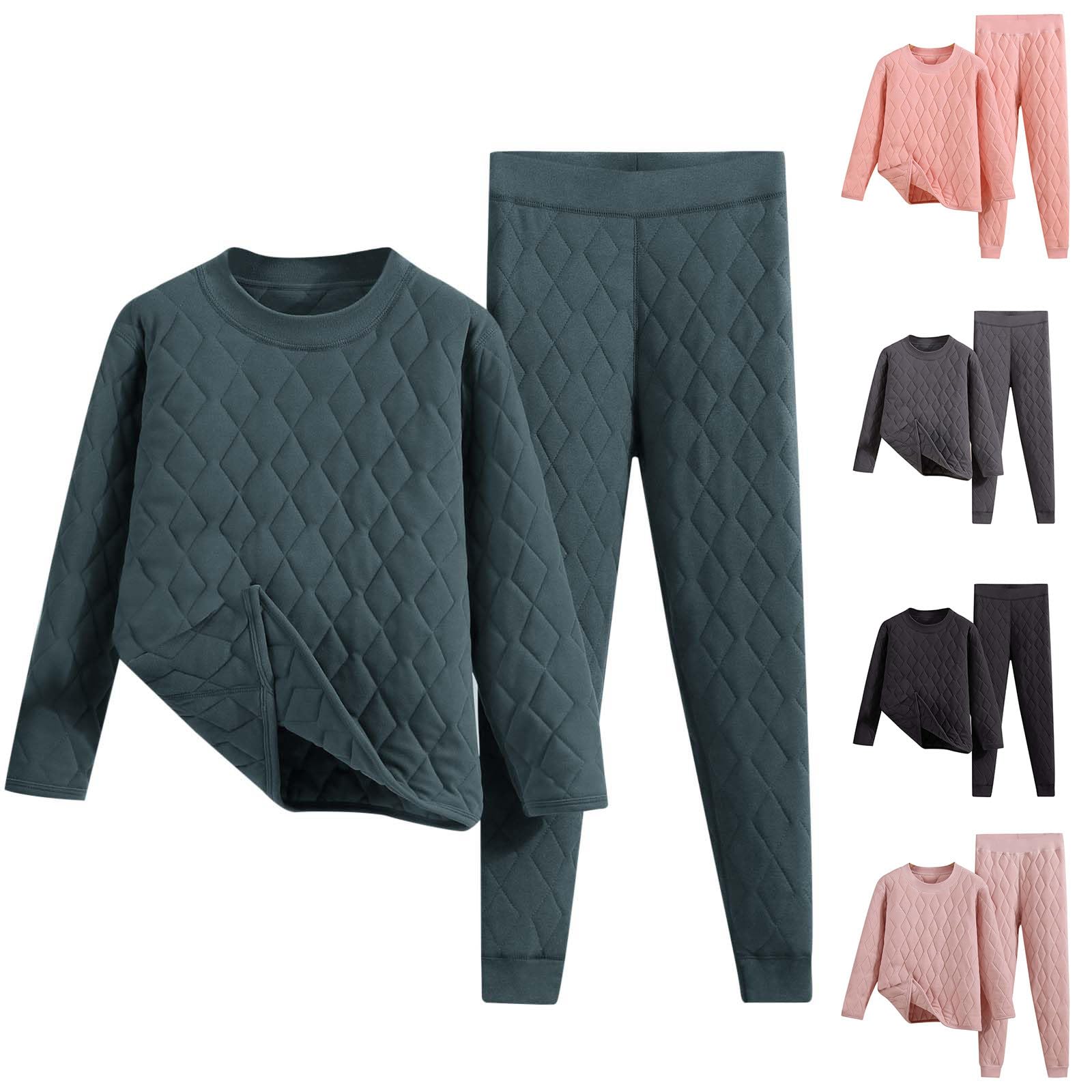 Generisch Juego de ropa interior térmica para hombre, ropa interior de esquí Slim Fit, ropa interior funcional de 2 piezas, ropa interior térmica y pantalones acolchados, manga larga, parte superior