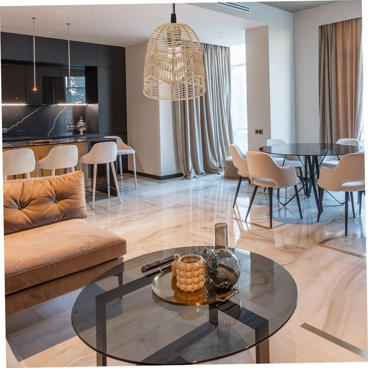 2Pcs Creative Ceiling Light Cover Vintage Woven Design for Dining Living and Shops Stylish Cover for Light Fixtures Chinese Style Home Decor