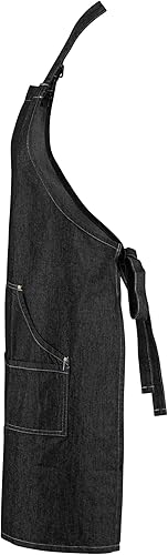 Miniatura 4 de Delantales para hornear para mujeres y hombres - Delantal de cocina de mezclilla personalizado con bolsillos - Regalos personalizados para hornear