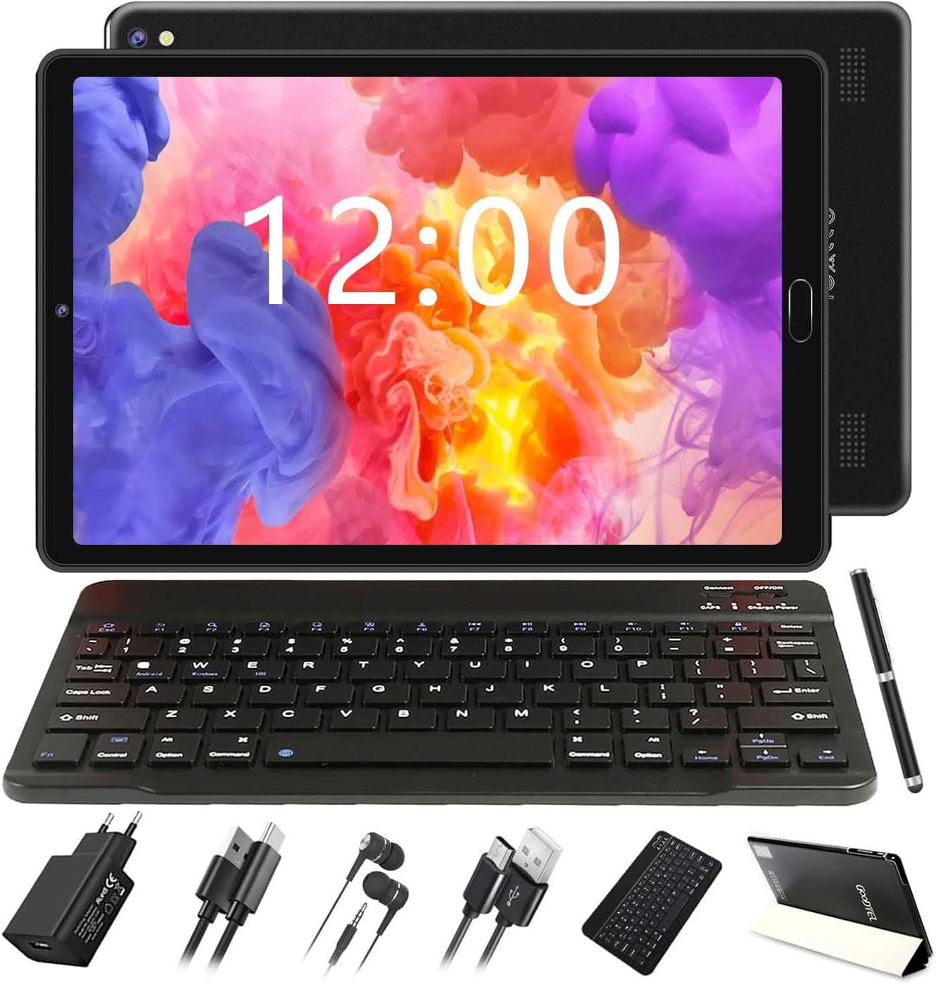 GOODTEL Tablet 10 Pollici Android 11, 4 GB RAM + 64 GB ROM, WiFi, Bluetooth, Batteria 8000mAh, Doppia Camera 5MP + 8MP, Schermo HD 10, SD/TF 4-256 GB, con Custodia e Tastiera, Nero GOODTEL Tablet 10 Pollici Android 11, 4 GB RAM + 64 GB ROM, WiFi, Bluetooth, Batteria 8000mAh, Doppia Camera 5MP + 8MP, Schermo HD 10, SD/TF 4-256 GB, con Custodia e Tastiera, Nero