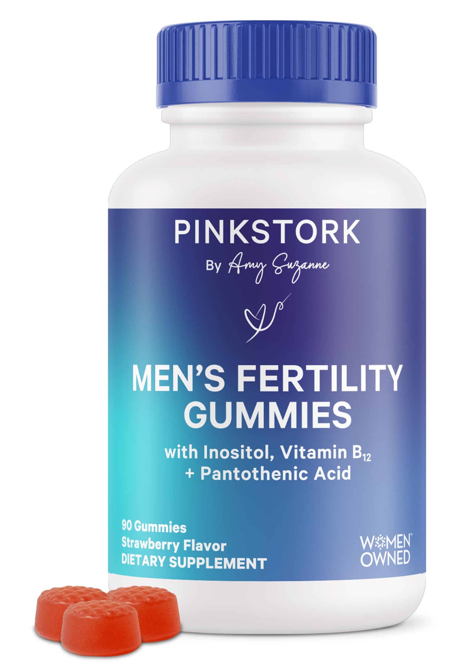Blue Stork Fertility Supplement Gummies for Men - Male Prenatal Vitamins, Conception Support for Him - Reproductive Health, Hormonal Balance & Motility - 90 Count