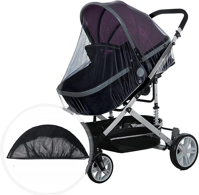 Pram Net | Mosquito Net for Pushchair | Universal Mosquito Fly Bug Insect Net Protection Cover for Pushchair | Breathable Pram Net for Buggy Carrycot Bassinet Basket