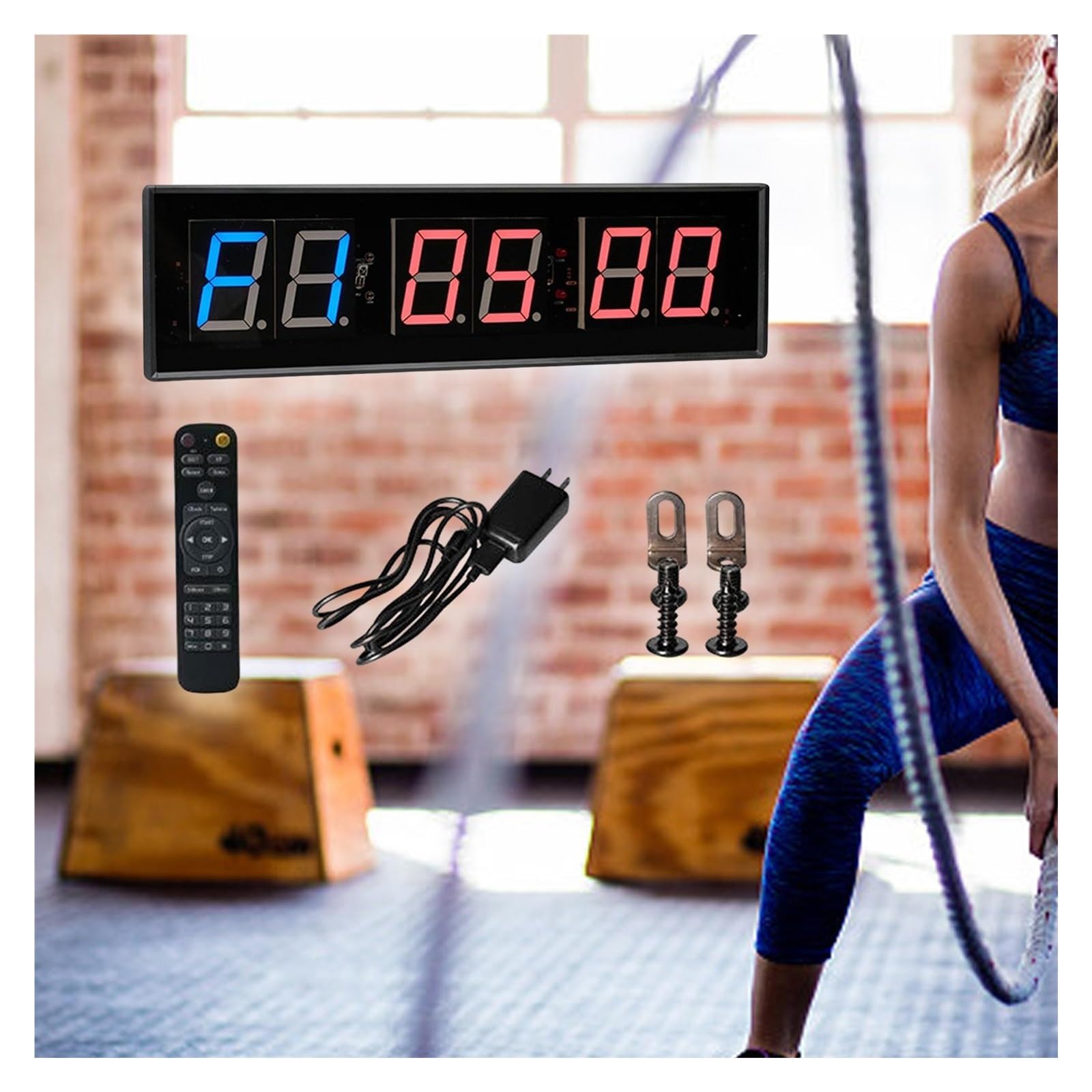 Timer palestra, Timer a intervalli Display digitale portatile Conto alla rovescia for allenamento Cronometro for garage Sport Fitness
