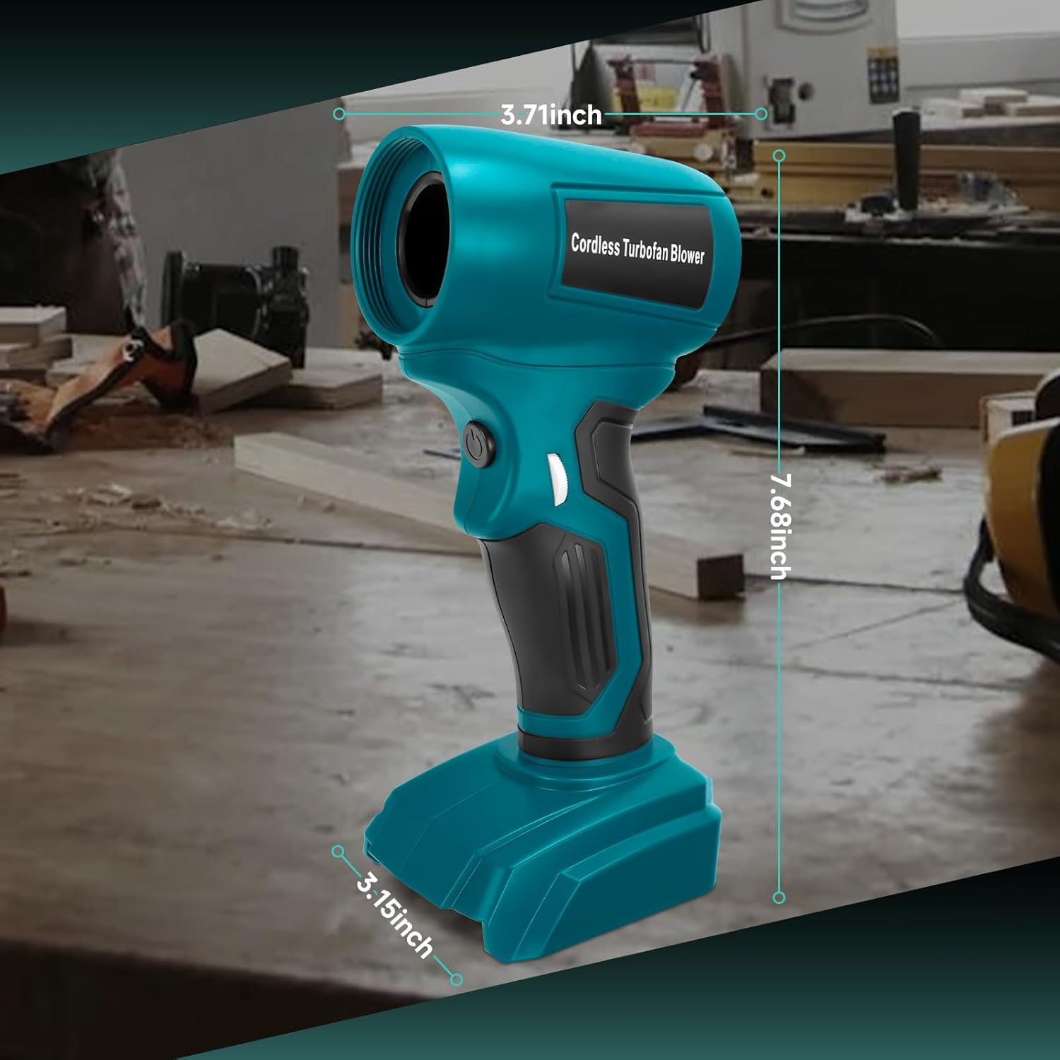 Electric Cordless Turbo Fan Blower, Leaf Blower for Bosch 18V Battery, 130000RPM Handheld Jet Fan, Variable Wind Speed, for Cleaning and Drying (Battery Not Included)