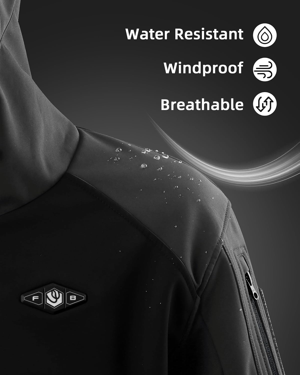WASOTO Heated Jackets for Men with 9V 18400mAh Battery Pack Included Windproof Waterproof for Snowboarding