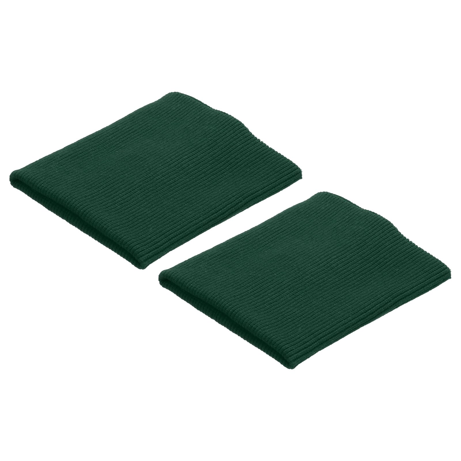 sourcing map Elastic Cuffs Ribbed Trims 10x9cm Cotton Fabric Knit Rib Stretch Tape Cuff Sleeve Waistband for Sewing, Dark Green 1 Pair