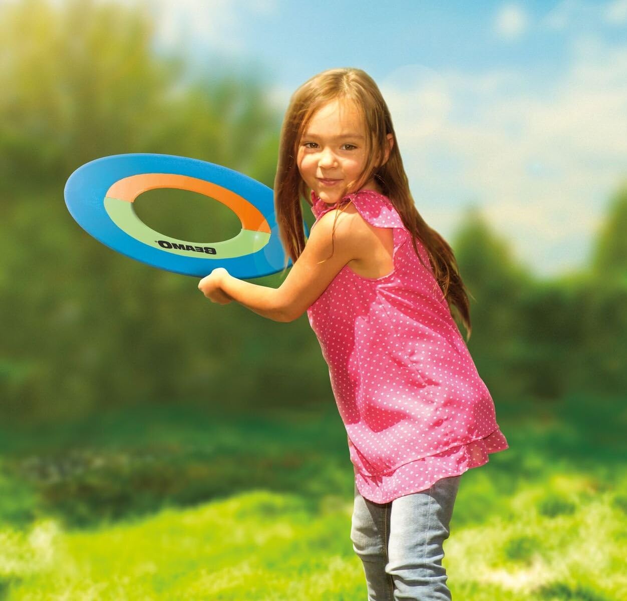 Toysmith - Get Outside GO! Beamo Flying Hoop - 20-Inch, Assorted Colors, Outdoor Game for Kids and Adults