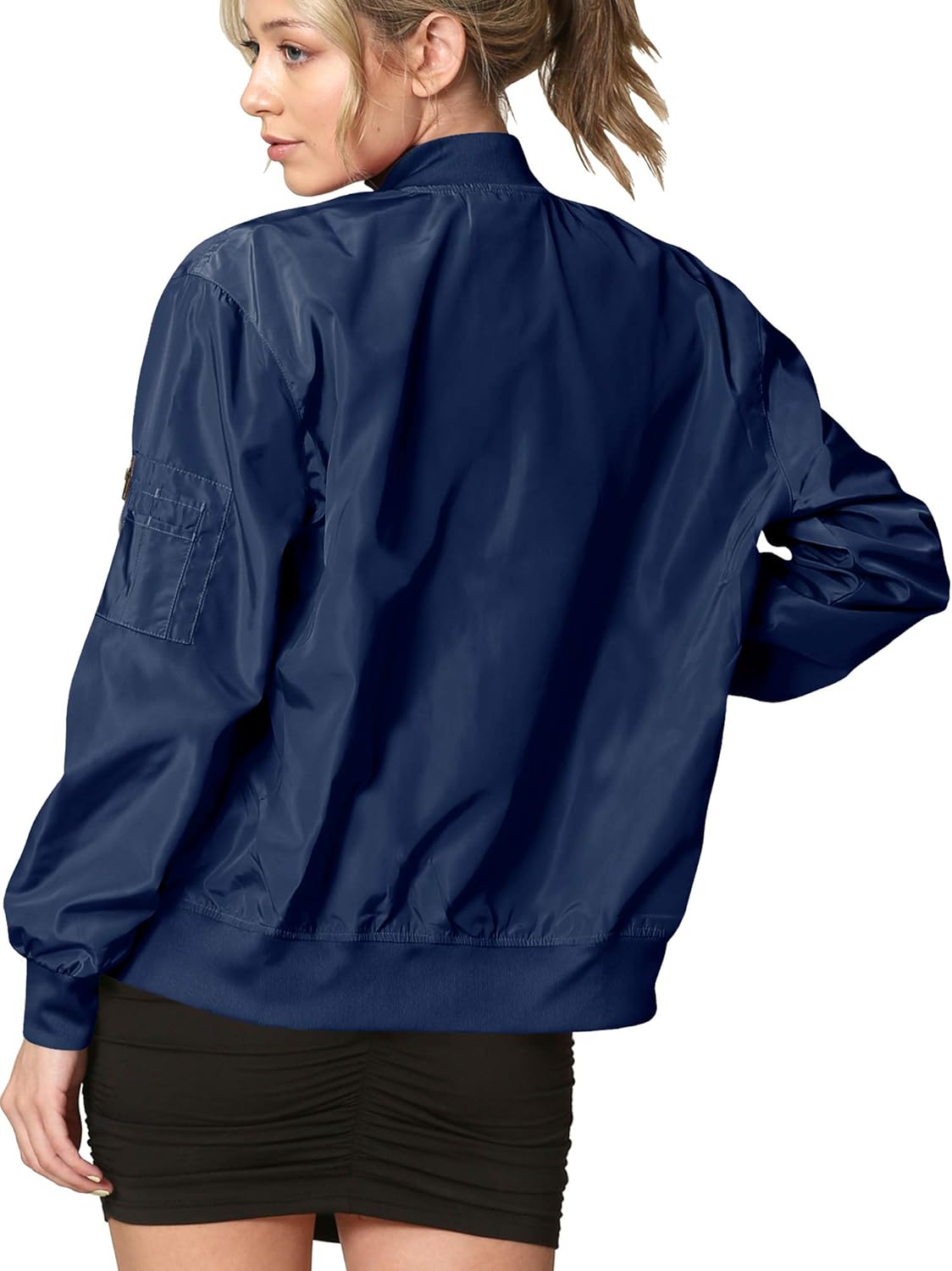 Lock and Love Women's Classic Lightweight Jacket Multi Pocket Windbreaker Bomber Jacket : Clothing, Shoes & Jewelry