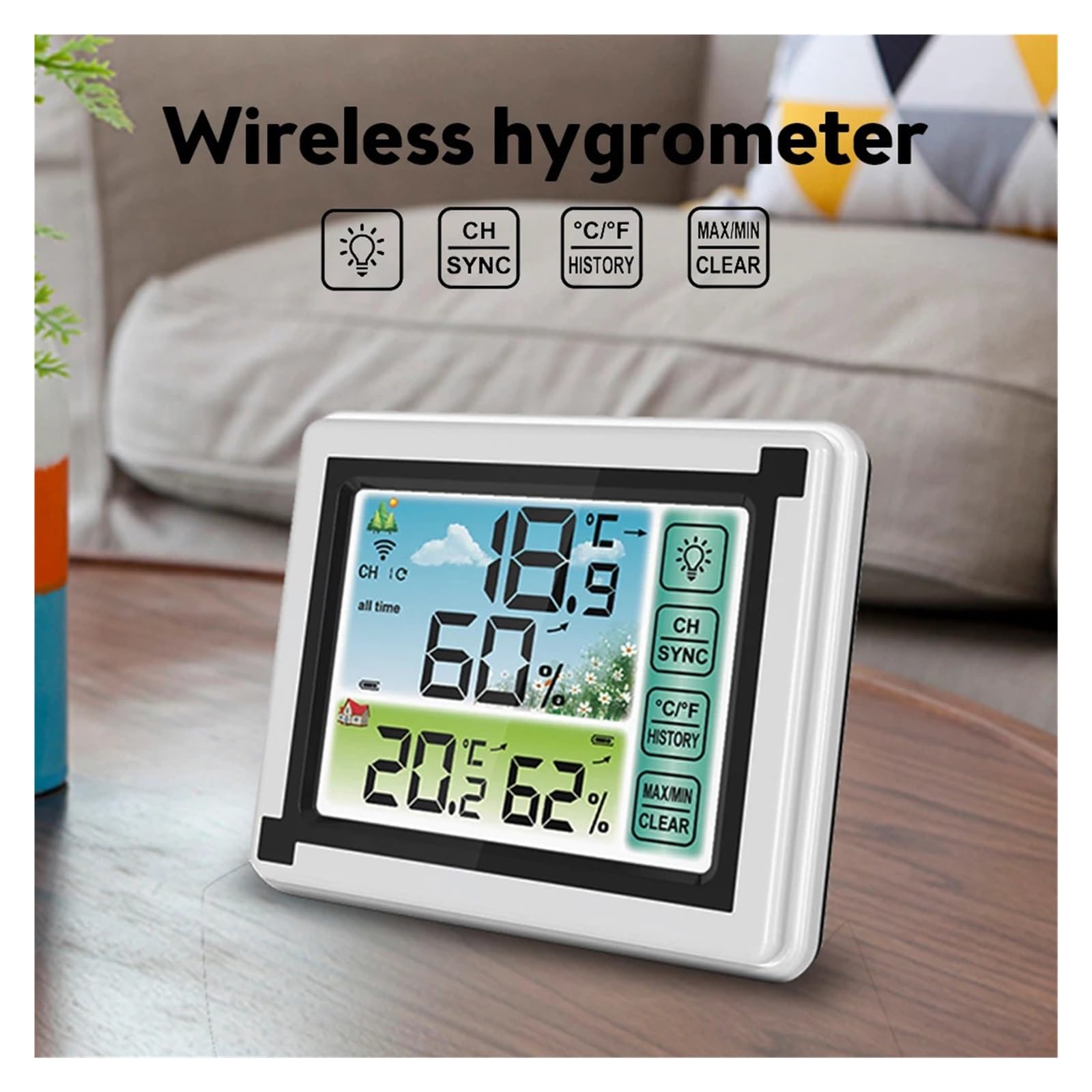 Termometro Digitale Stazione Meteorologica Sensore Di Umidità Dela Temperatura Wireless For Interni Ed Esterni Igrometro Meteorologico Preciso Veloce Monitoraggio In Tempo Reale(With 3 sensor)