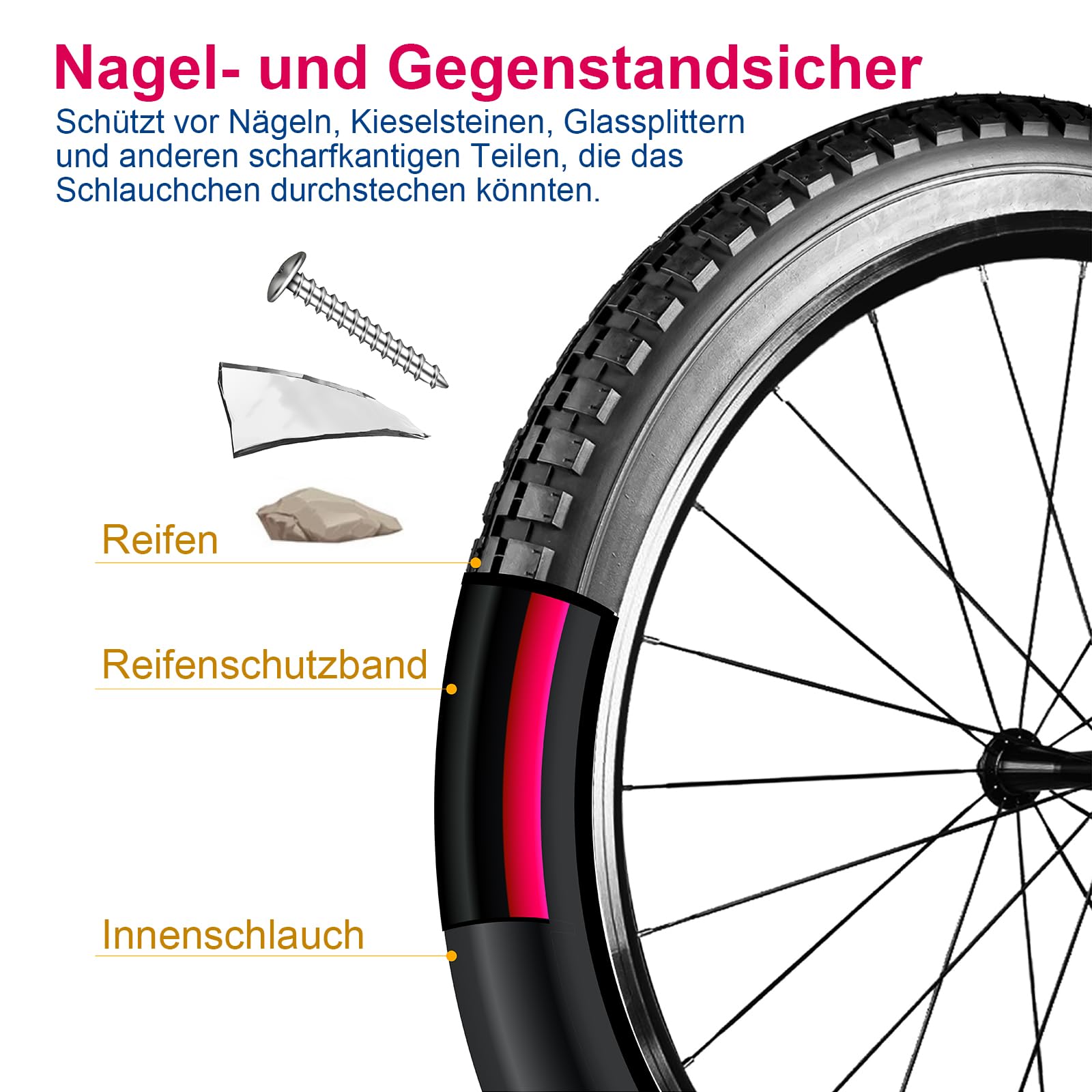 Bande de protection anti-crevaison pour vélo 20 24 26 27,5 28 29 pouces, protection anti-crevaison pour pneus de vélo, bande anti-crevaison pour VTT, vélo de route, gravel, vélo électrique