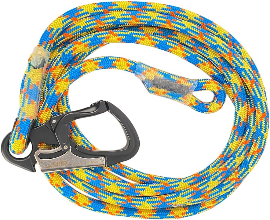 RNA 11.8mm Drenaline Flipline – 12ft Adjustable Lanyard with Squatch Claw Double Action Snap Hook – High-Visibility Arborist Positioning Line – Polyester/Nylon Construction
