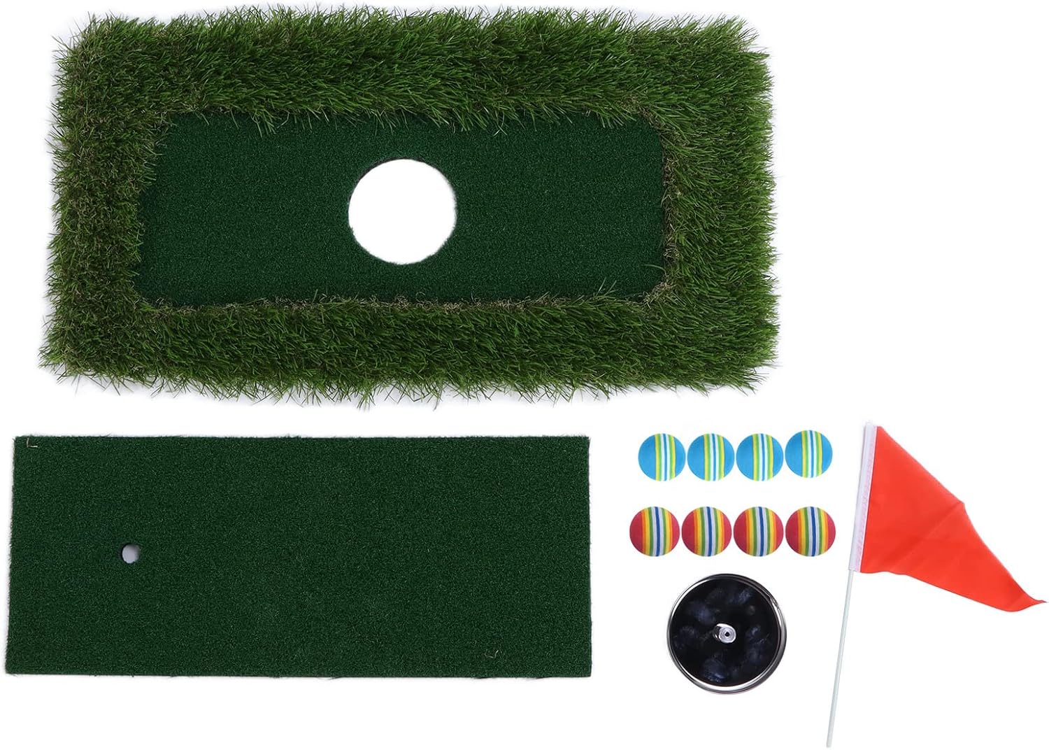 Golf Floating Putting Green Practice Mat 30x60cm, Mini Indoor Outdoor Golf Carpet Mat - Realistic Feel, Shock Absorption, Portable Training