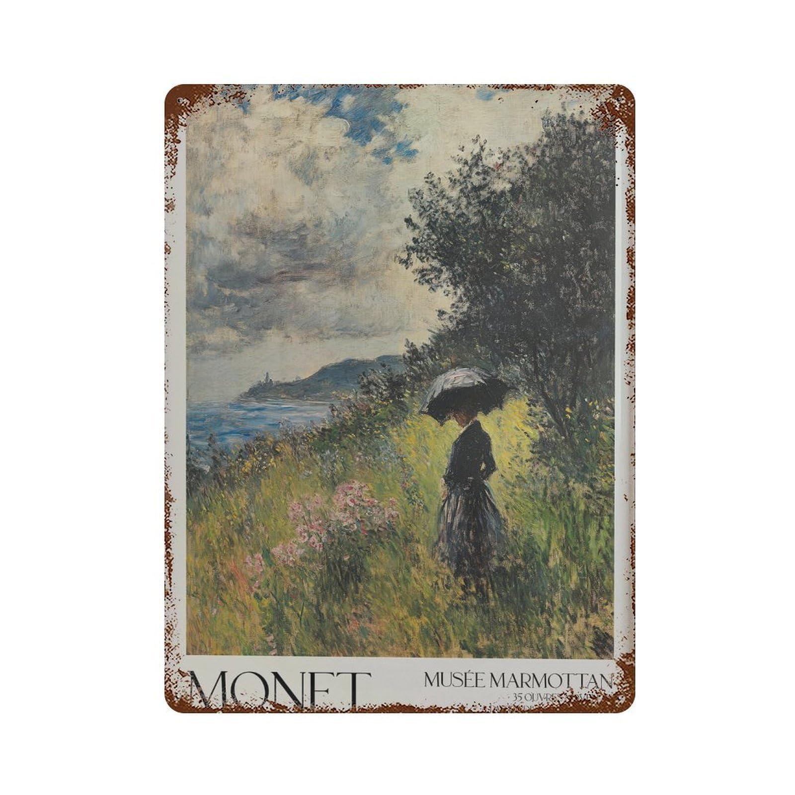 xiaoxiaoshen Monet Claude Exhibition Home Decor. Floral Wall Decor Art Metal Tin Poster Modern Home Decor Art Home Bar Shop Decorations Vintage Sign 40x30cm