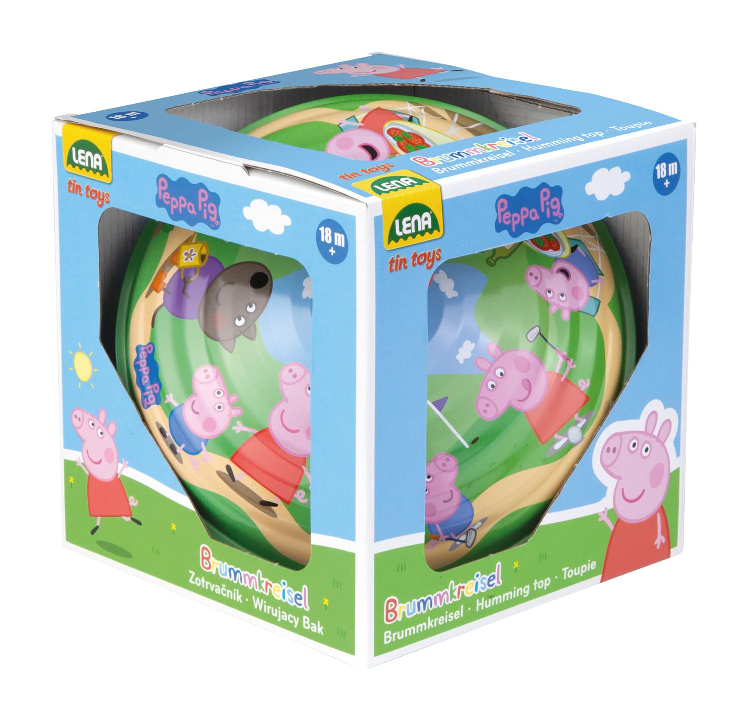 LENA - Trottola 19 cm Peppa Pig – Ø 19 cm, per Bambini dai 18 Mesi, Prodotto in Europa