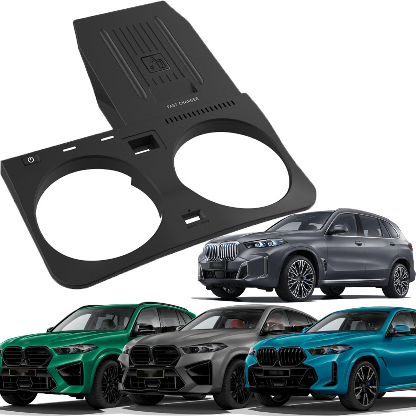 CenNa Caricatore Wireless Auto per BMW X5/x5m/x6/x6m 2020-2023 Tutti I Modelli Accessorio con 15w Wireless E USB Qc3.0 Ricarica Rapida Regalo per La Famiglia