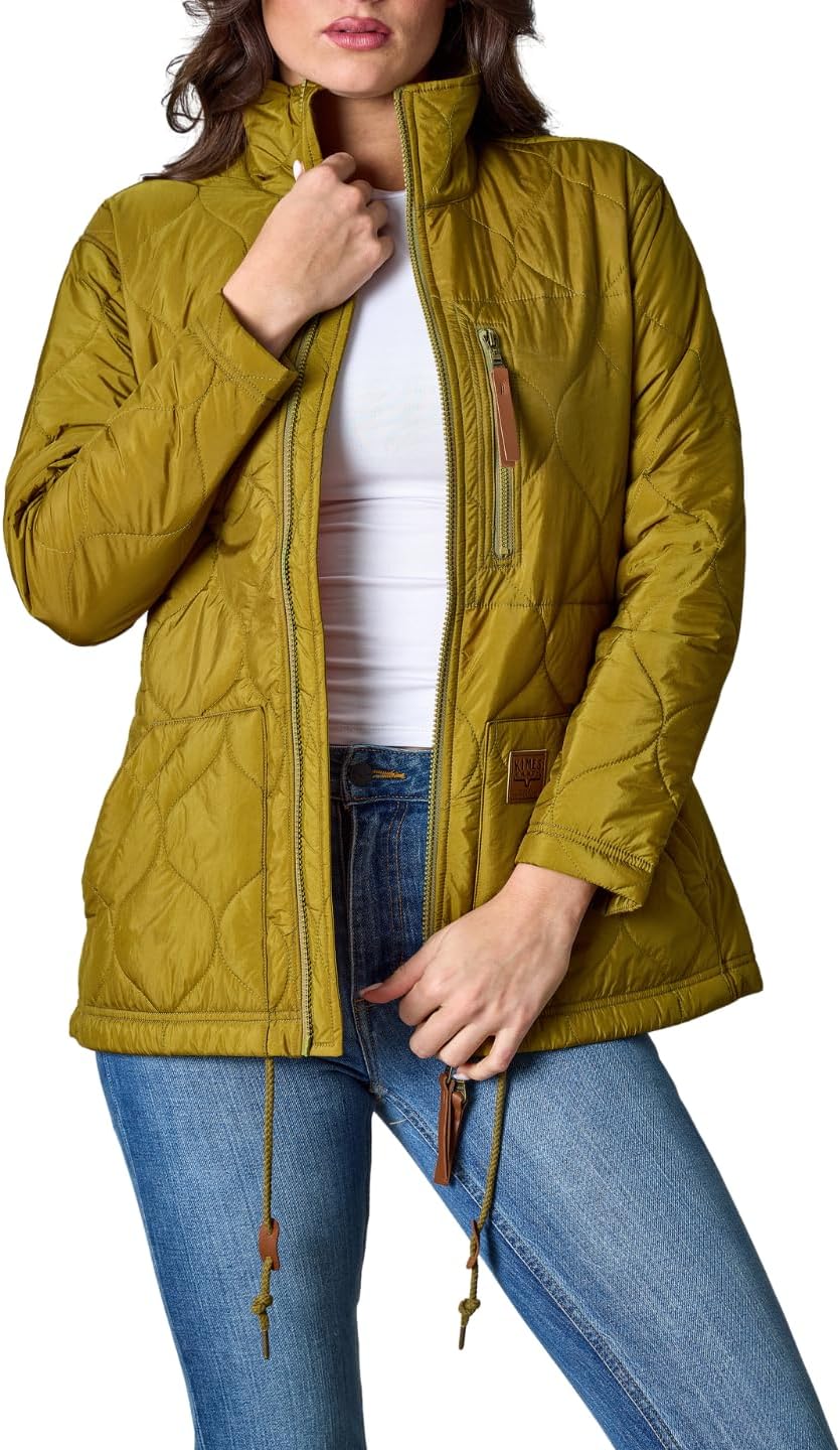 Kimes Ranch Women’s Lara Quilted Jacket with Diamond Quilting, Snap Front & Ribbed Cuffs