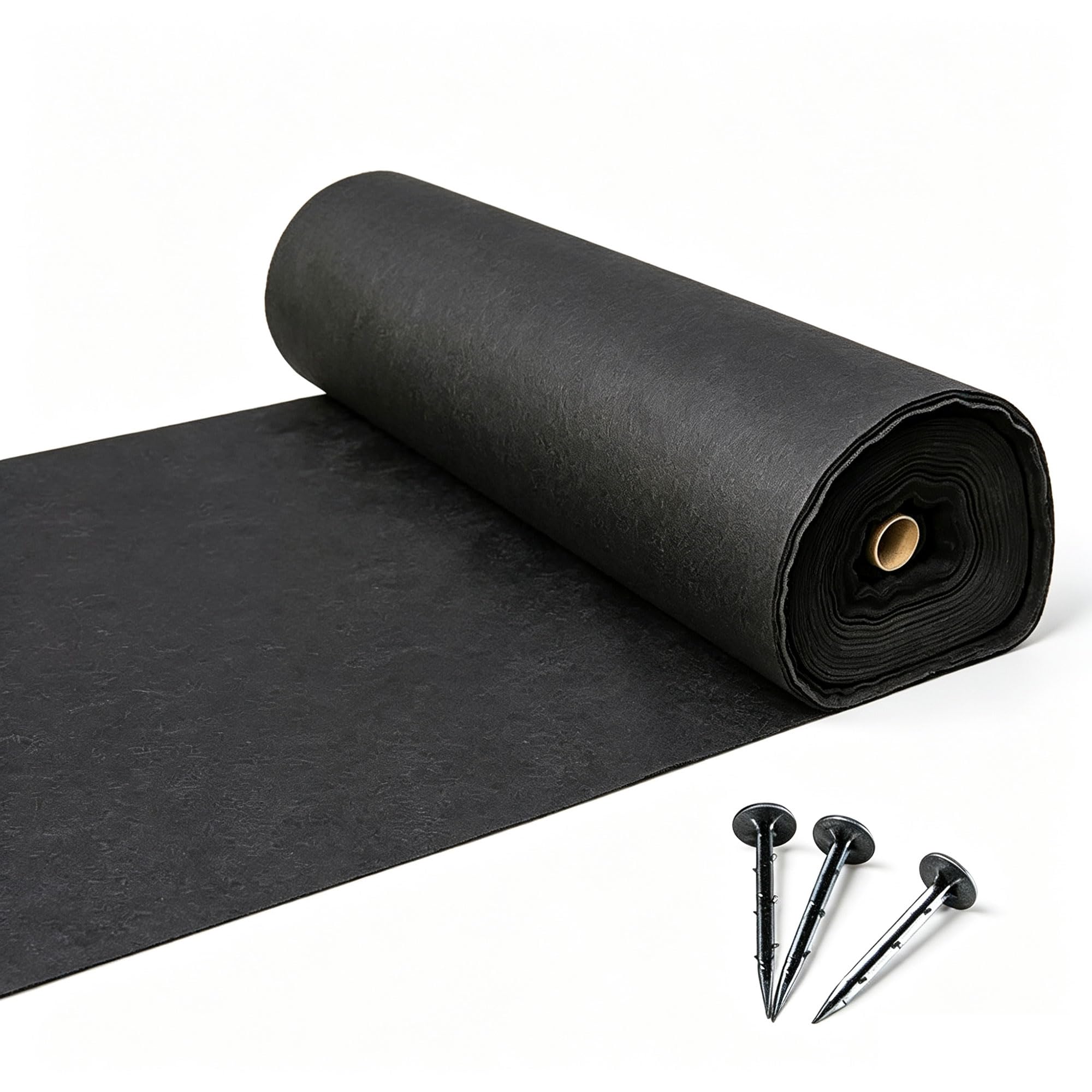 Membrana geotextil, Malla Geotextil no Tejida, geotextil Drenaje | Tela geotéxtil con clavos de fijación Para Cubrir El Suelo, Tela De Jardín, Desagües, Negro |excelente Permeabilidad