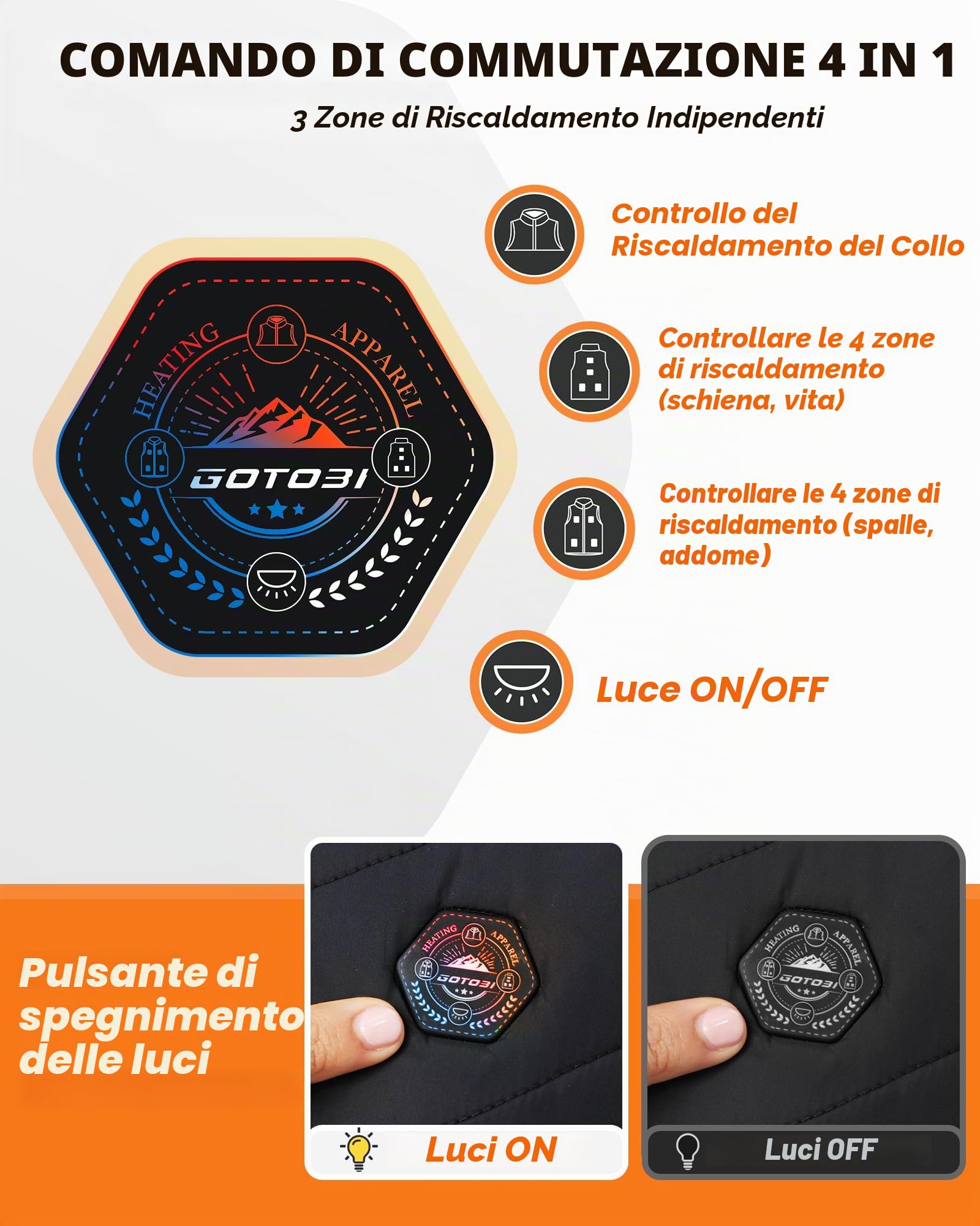 Gilet Riscaldato Donna con Batteria Inclusa da 7.4V e 16000mAh, 9 Zone di Riscaldamento, 3 Livelli di Temperatura Regolabili, Ideale per Attività all'Aperto Viaggi Sport Tempo Libero