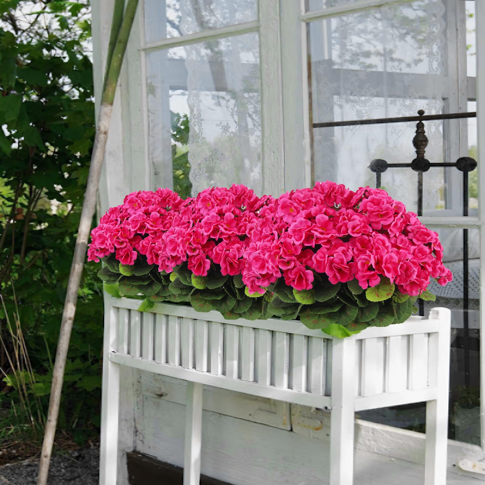Künstliche Geranien Für Draußen – UV-beständig, Aus Seide, Perfekt Für Terrasse, Fensterbank & Garten