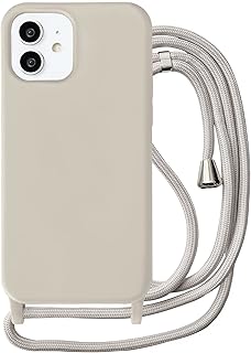 MINTY iPhone12 用 ケース iPhone12 Pro 用 ケース 両機種対応 ショルダー ストラップ シリコン グレージュ
