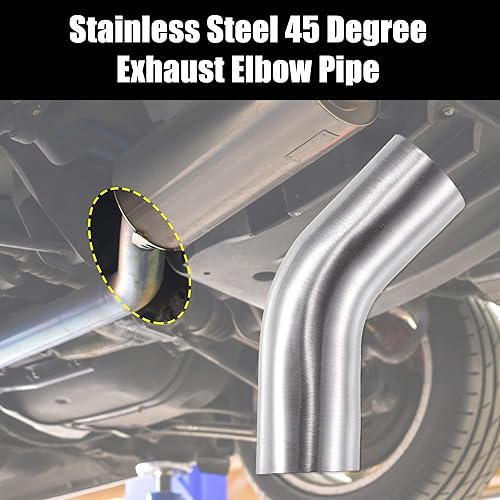 Miniatura 2 de X AUTOHAUX 1 Uds. OD 1.75 pulgadas 45 grados mandril codo curva SS304 tubo de acero inoxidable tubo de escape codo para coche sistema de escape