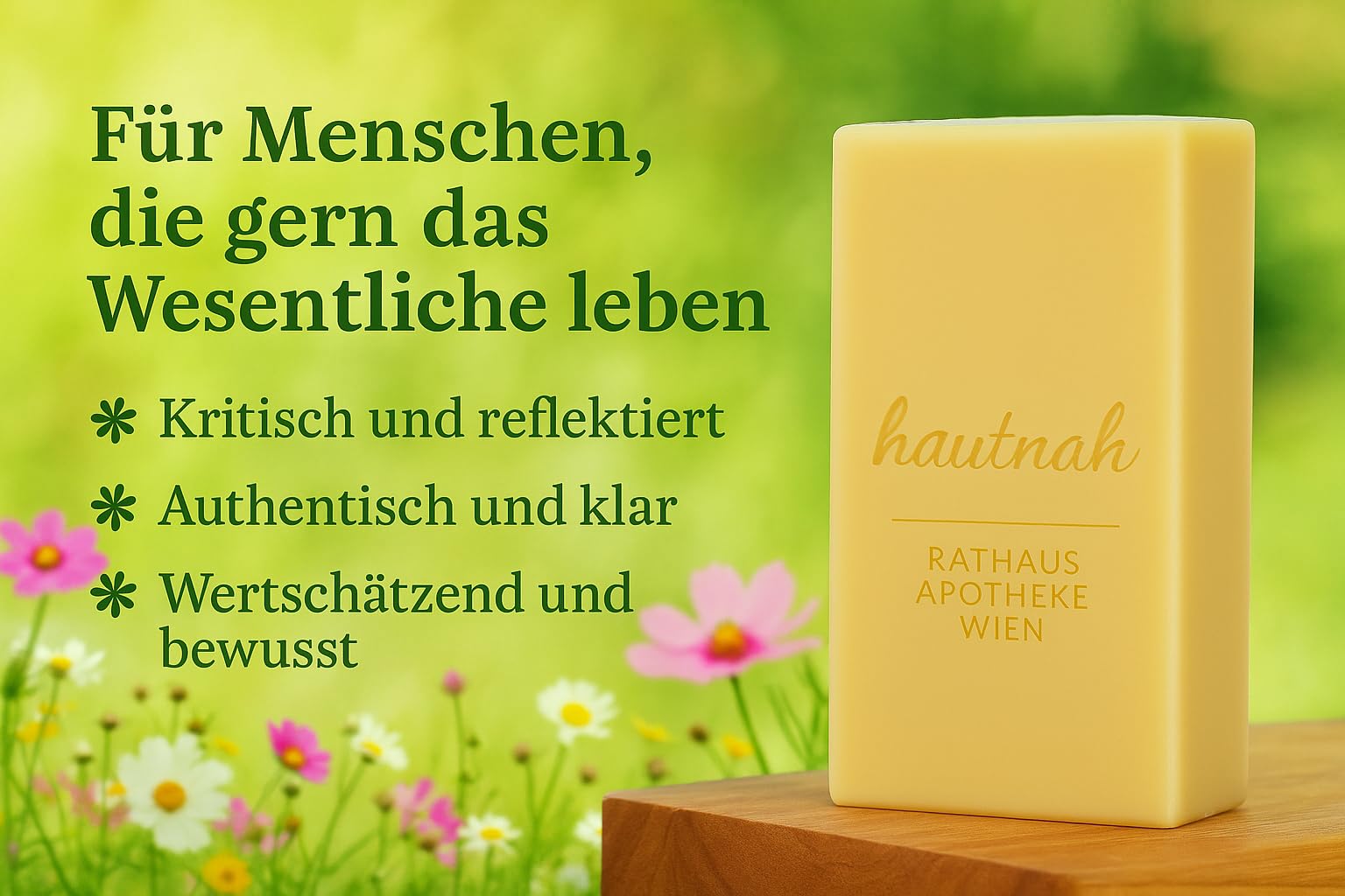 Naturseife hautnah – 1200 g Block – Handgesiedet, 15 % überfettet – Ohne Duft & Farbstoffe – Vegan & plastikfrei – Für sensible Haut & Minimalisten (Block)