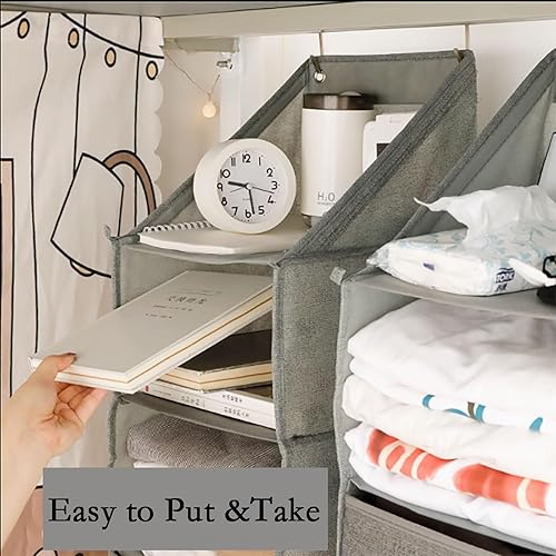 Miniatura 3 de ACEZIYAN Bolsa de almacenamiento para colgar en la pared, organizador de armario sobre la puerta, 2 estantes, organizador colgante de armario,