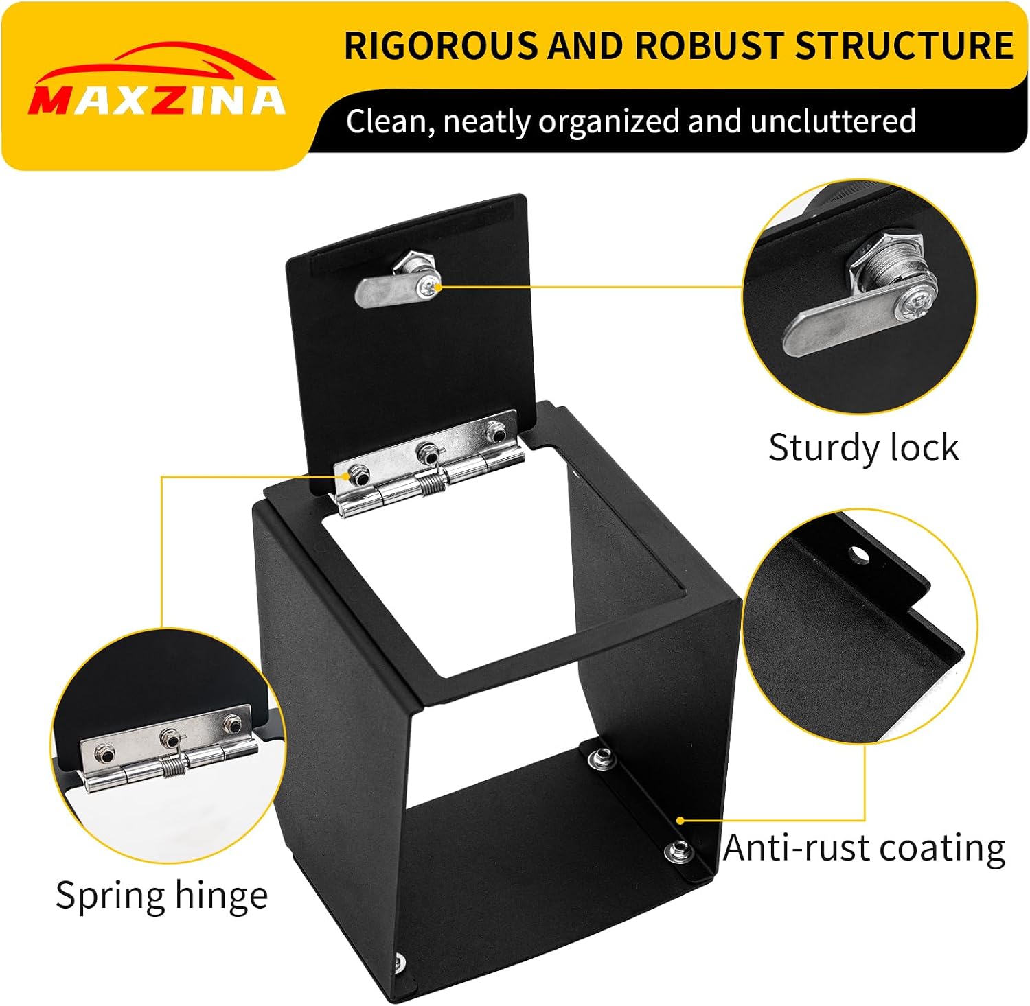 Center Console Safe Lock Box Compatible with 2022-2025 Ford Maverick Armrest Security Organizer Center Console Safe Vault Lockbox with 3 Digit Combo Password for 2024 Maverick Accessories