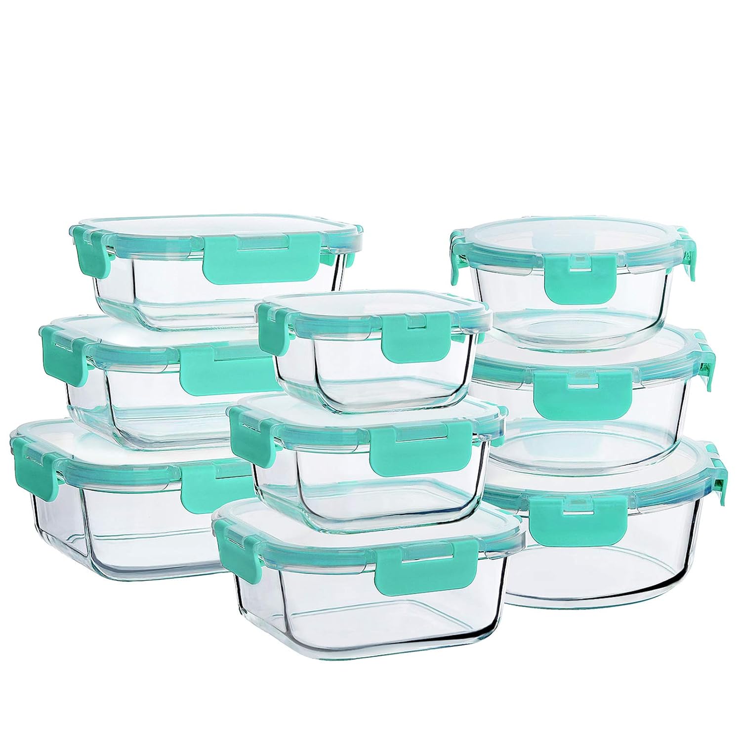 Buy Bayco Glass Food Storage Containers with Lids, [18 Piece] Glass