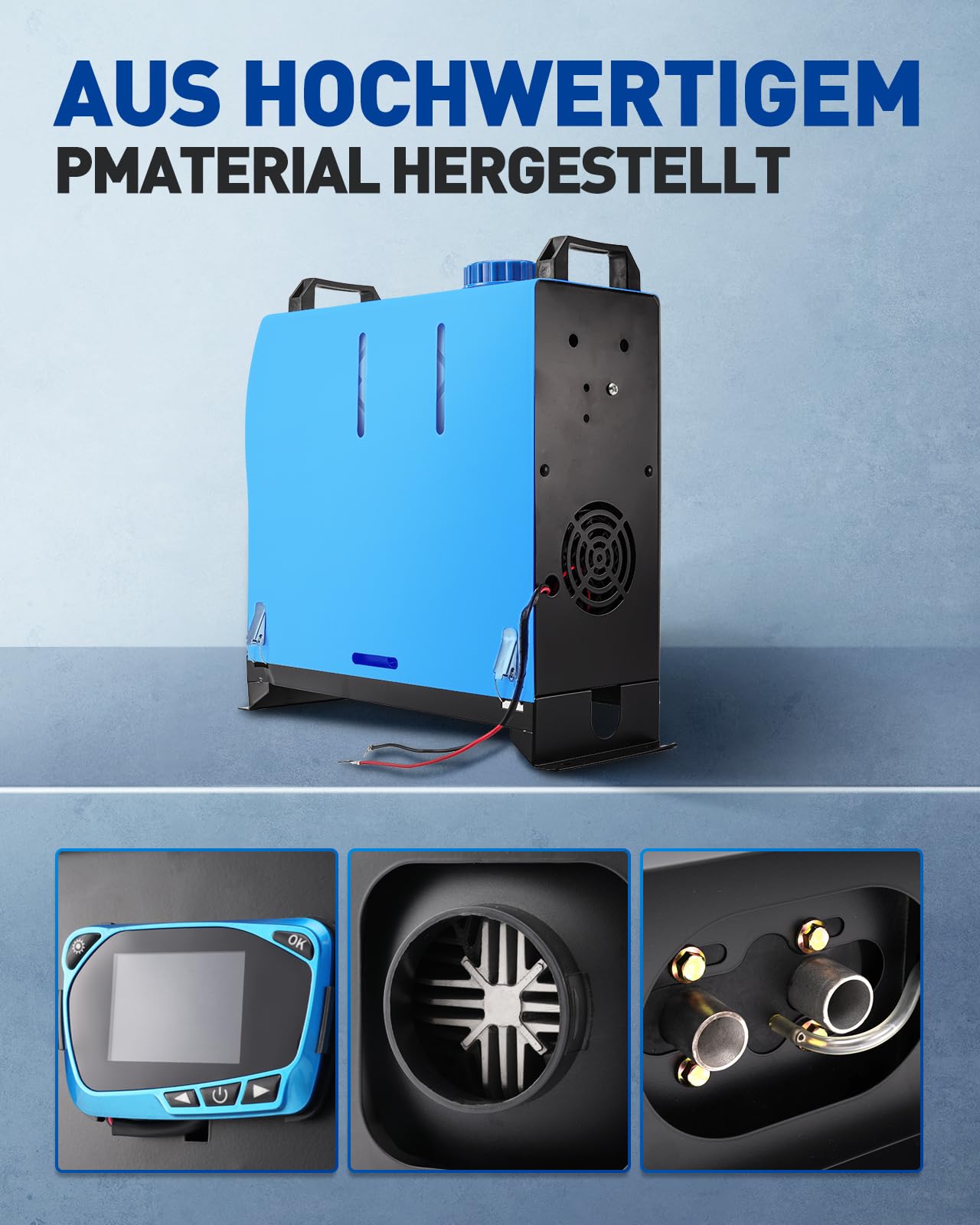 12V 5KW Nagrzewnica Diesla do namiotu, samochodu, kampera, ciężarówki, przyczepy kempingowej, czarnego kampera Nagrzewnica powietrza Diesla Wszystko w jednym pojedynczym otworze