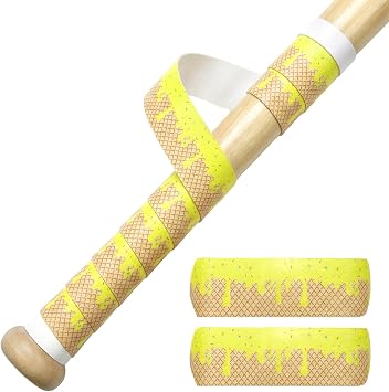 2 Pack Bat Grip Tape for Baseball Softball, 1.5 mm Bat Wraps Baseball Non-Slip Ice Cream Bat Grip for Youth Adult Players