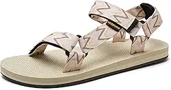 Sandálias esportivas femininas para caminhadas ao ar livre com suporte de arco confortável com teias aquáticas de praia para viagens, caminhadas, caminhadas