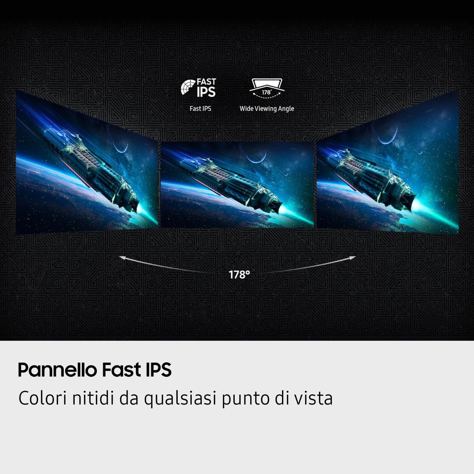 Samsung Monitor Gaming Odyssey G7 (S27FG702EU), Flat, 27'', 3840x2160 (UHD 4K), HDR10+, IPS, 180Hz, 1ms, Compatibilità G-Sync, HDMI, Display Port, Ingresso Audio, HAS, Pivot