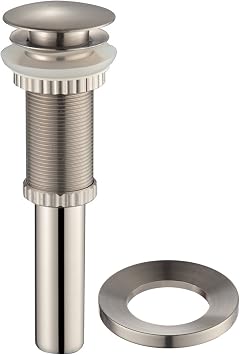 KRAUS Pop-Up Drain and Mounting Ring in Satin Nickel, PU-10-MR-1SN