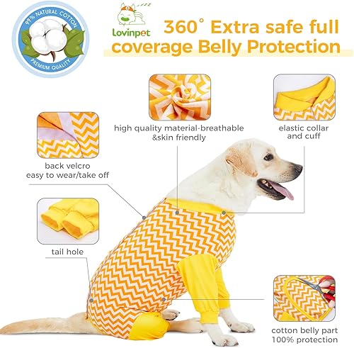 Miniatura 3 de LovinPet Traje de recuperación para perros  Mediano grande  Body para perro para heridas abdominales después de cirugía, antilamer, herida