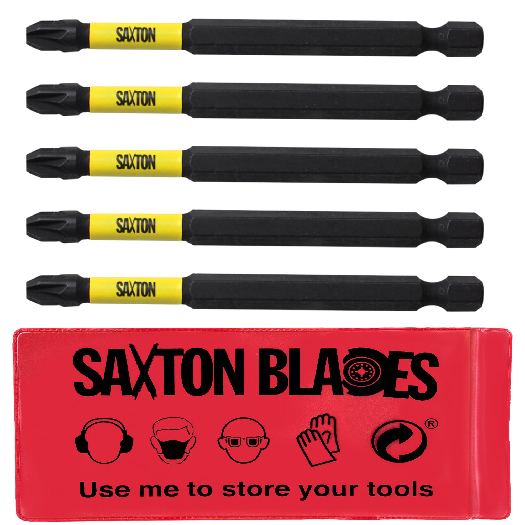 Saxton 5 x 89mm PZ3 Magnetic Impact Screwdriver Driver Bits Set