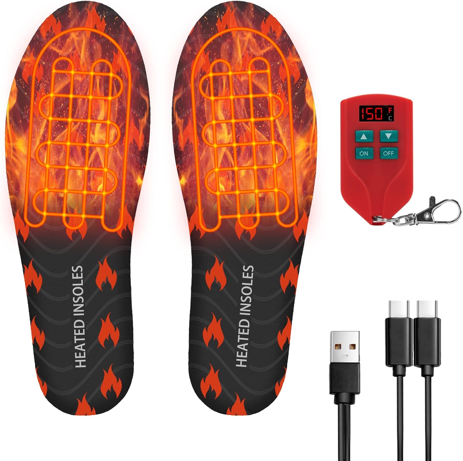 Riomza Rechargeable Heated Insoles Electric Soft Foot