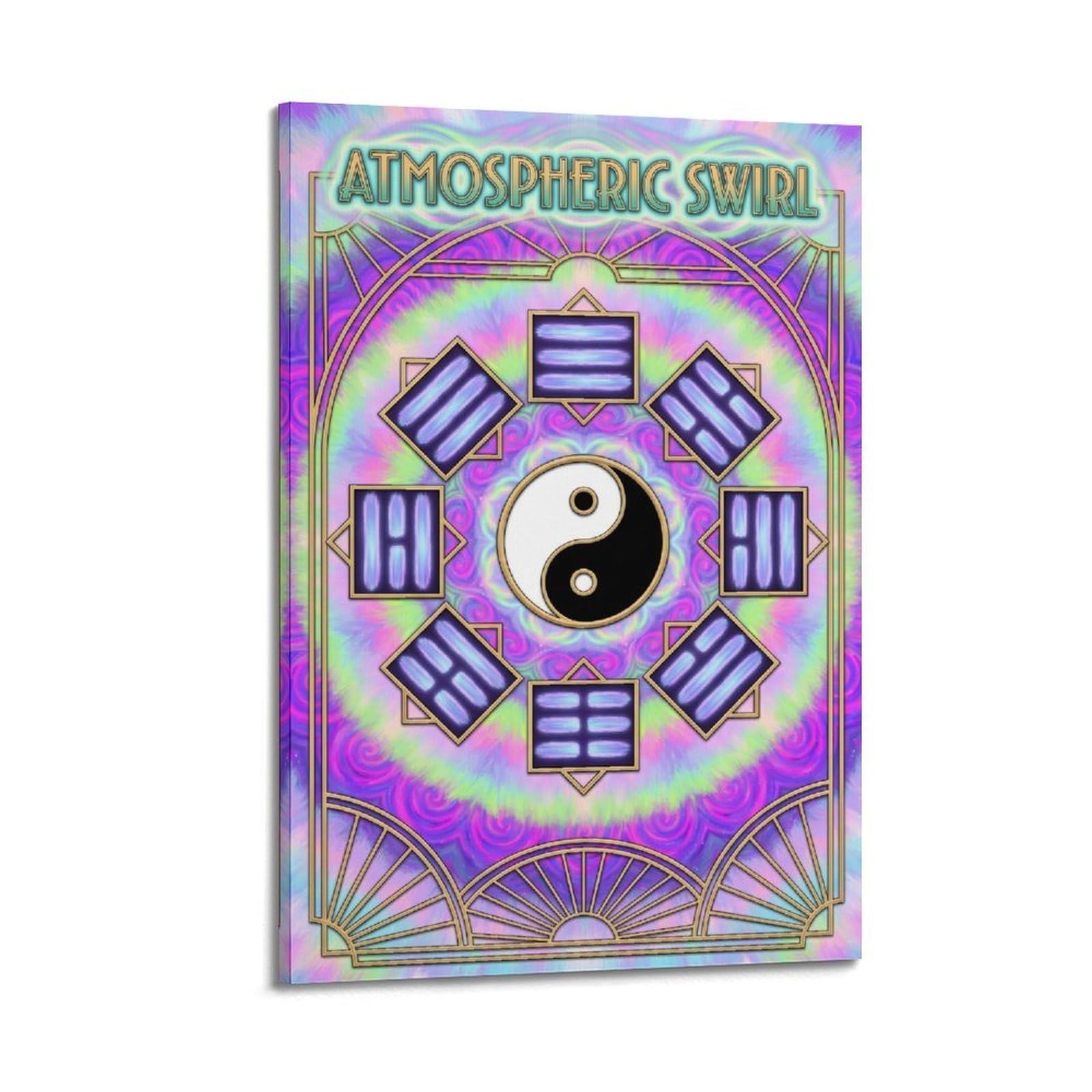 OKNGB Chinese Tai Chi Yin Yang Feng Shui Luck Zen Poster Decorative Painting Canvas Art Picture 08x12inch(20x30cm)