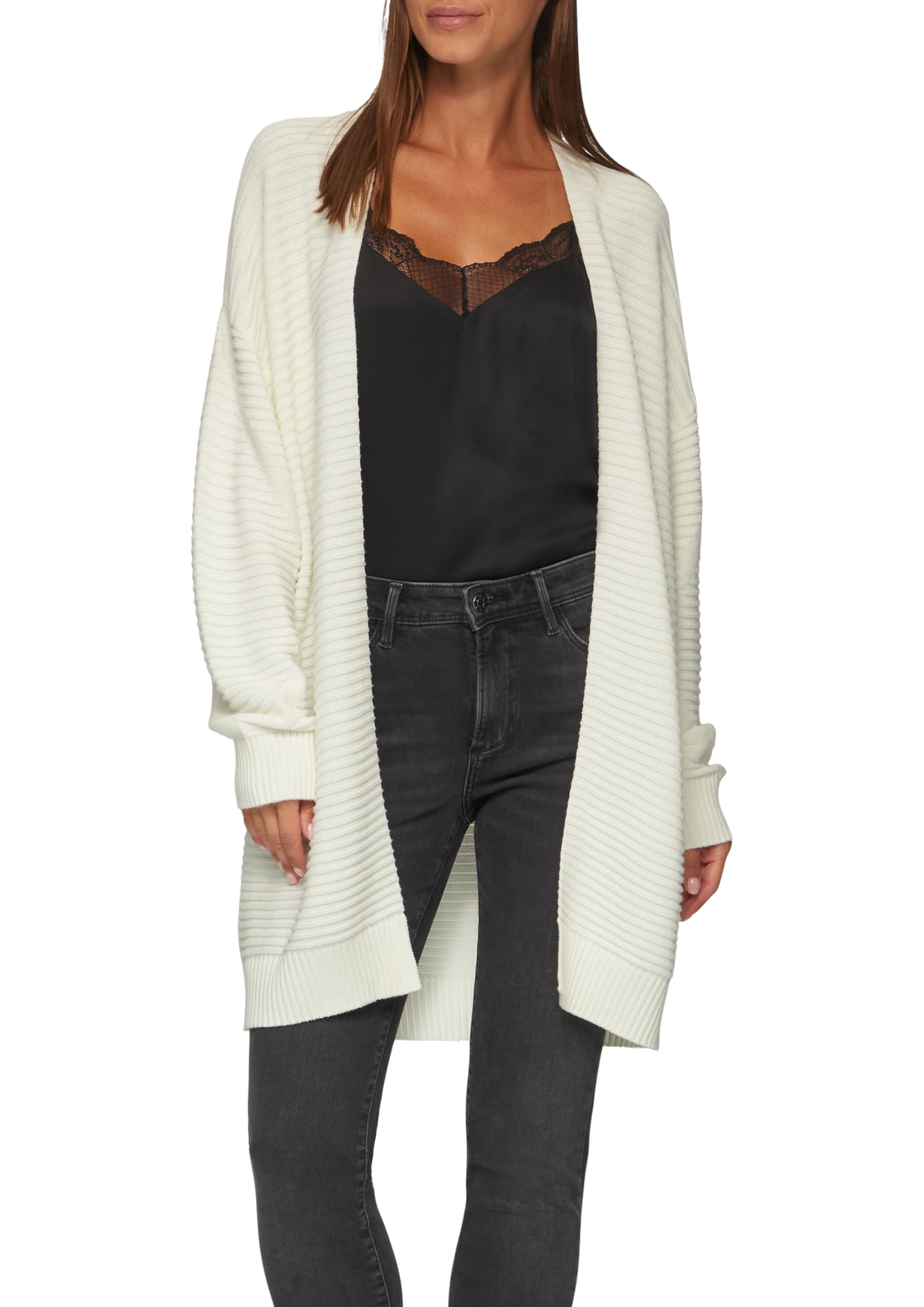 s.Oliver Women's Textured Pattern Cardigan, 0210 White, 12