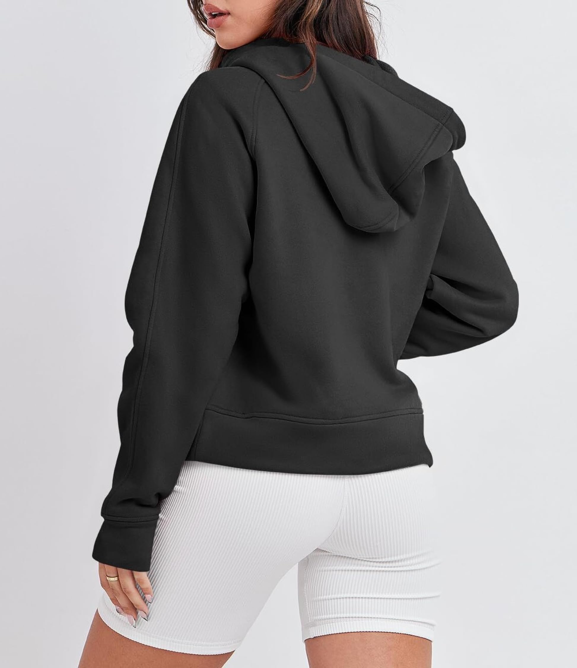 Timuspo Hoodie Damen Sweatjacke Kapuzenjacke mit Fleecet-Innenfutter Basic Zip Up Hoodie Pullover Winter Damen-Oberteile