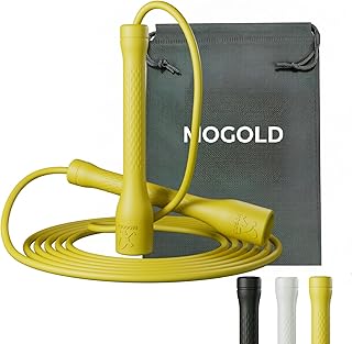 Cuerda de saltar de entrenamiento, cuerda de saltar de PVC de 5 mm, longitud ajustable con asas inastillables, ideal para principiantes y atletas avanzados, fitness, cardio y boxeo