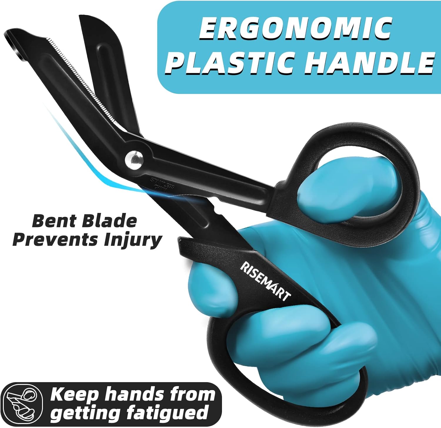 Trauma Shears - RISEMART Medical Scissors Bandage Scissors for Nurses, 7.5" Fluoride Coated Non-stick Blades Stainless Steel Nursing scissors for Doctor, Nurses, Nursing Students,EMS : Industrial & Scientific