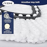 Vista 5 de Cabezal de Trapeador Giratorio de Repuesto Base Mango Compatible con Sistema de 1 Tanque O Cedar EasyWring, 4 Cabezales de Repuesto de Trapeador, 1