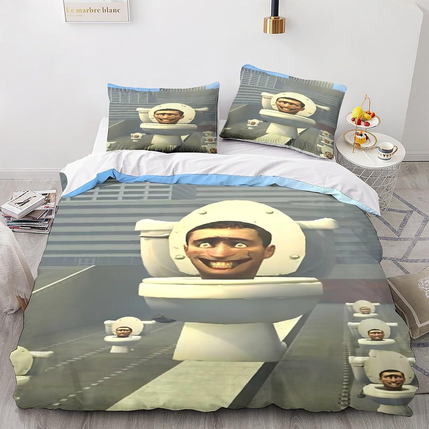BYTUGI Skibidi Toilet Duvet Cover Quilt Cover 3D Print for Teens And