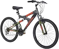 Dynacraft Vertical Gauntlet 24" Boys Mountain Bike - 21-Speed Dual Suspension for Ages 13-17 Trail Riders