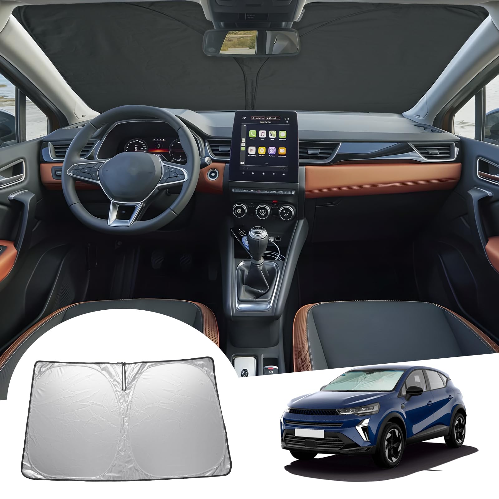 Pare-soleil Pliable RENAULT CAPTUR 2013-2025 - Protection UV Et Chaleur