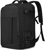 LIGSAN Bagaglio a Mano 55x40x20 Zaino da Viaggio Aereo Grande 44L Borsa da Cabina per Voli Donna Uomo Valigia Cabina 18 Pollici Zaino Porta PC per Trekking Lavoro, Antifurto, Nero - 1