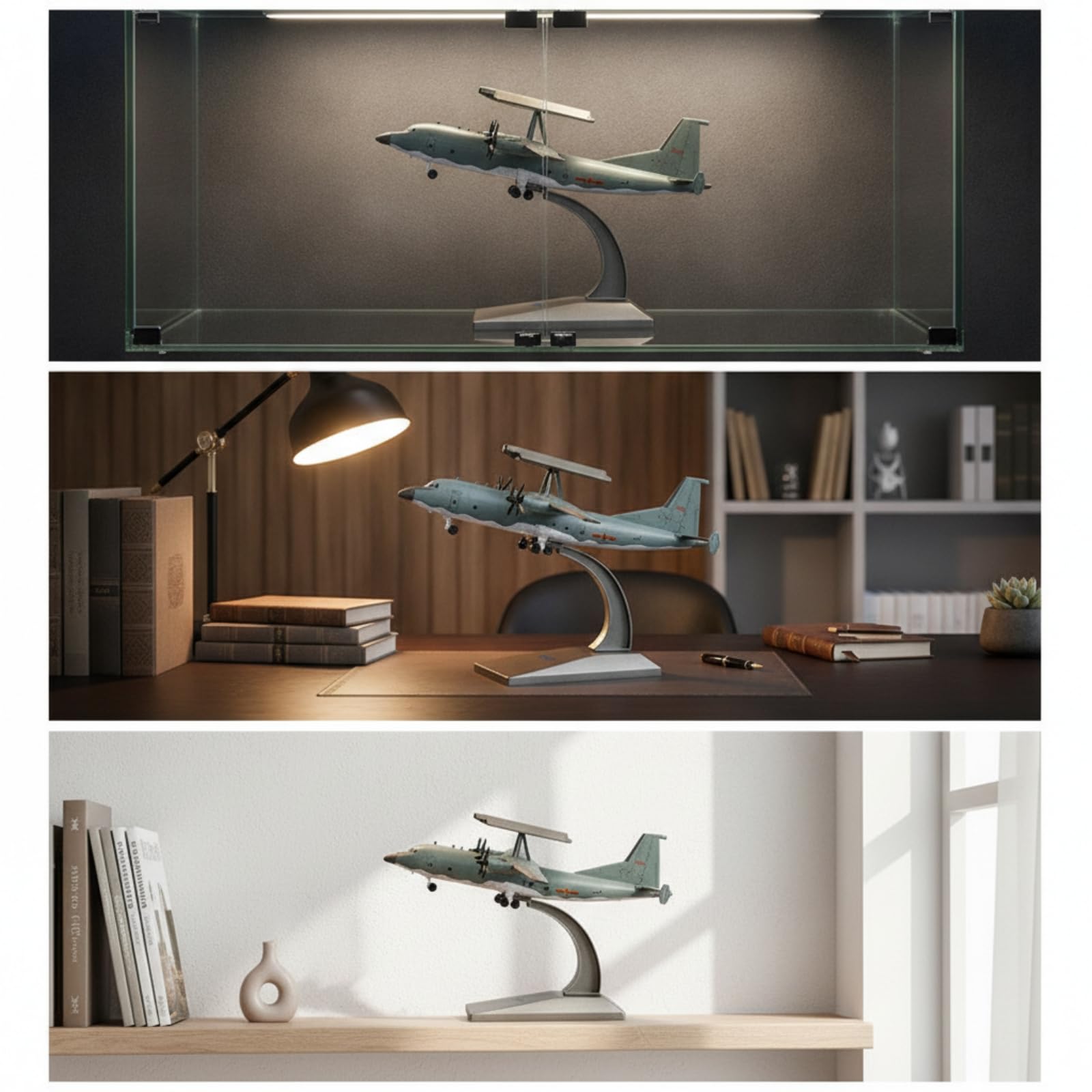 harayaa 200 Modellflugzeug abnehmbar Flugzeugmodell mit Ständer Standmodell mit Displayständer für Vitrine, Büro
